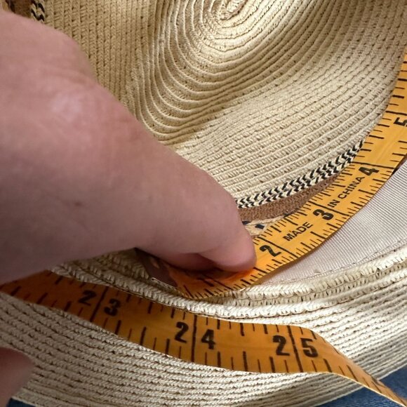 Something Special Straw Sun Hat Beige Southwest Pattern Band Lightweight Unisex - Picture 7 of 7